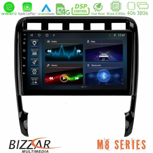 Bizzar M8 Series Porsche Cayenne 2003-2010 8core Android12 4+32GB Navigation Multimedia Tablet 9