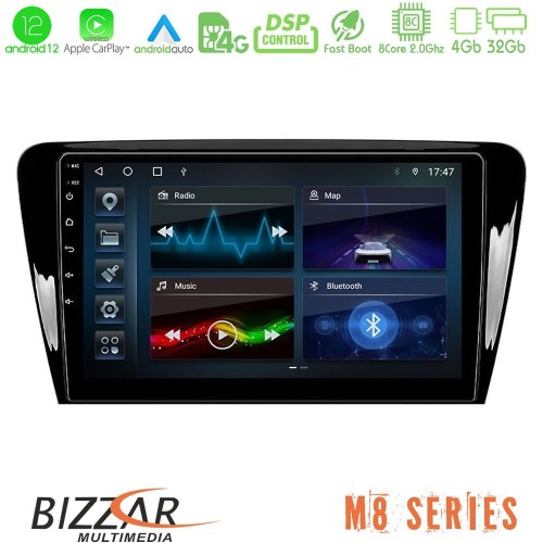 Bizzar M8 Series Skoda Octavia 7 8core Android12 4+32GB Navigation Multimedia Tablet 10