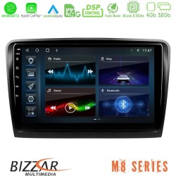 Bizzar M8 Series Skoda Superb 2008-2015 8core Android12 4+32GB Navigation Multimedia Tablet 9