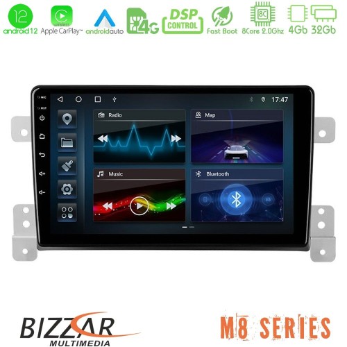 Bizzar M8 Series Suzuki Grand Vitara 8core Android12 4+32GB Navigation Multimedia Tablet 9