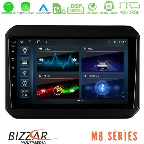 Bizzar M8 Series Suzuki Ignis 8core Android12 4+32GB Navigation Multimedia Tablet 9