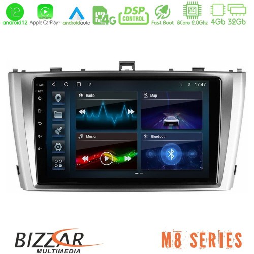 Bizzar M8 Series Toyota Avensis T27 8core Android12 4+32GB Navigation Multimedia Tablet 9