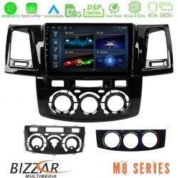 Bizzar M8 Series Toyota Hilux 2007-2011 8core Android12 4+32GB Navigation Multimedia Tablet 9