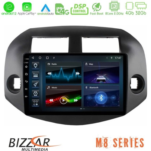 Bizzar M8 Series Toyota Rav4 2006-2012 8core Android12 4+32GB Navigation Multimedia Tablet 10