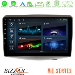 Bizzar M8 Series Toyota Yaris 1999 - 2006 8core Android12 4+32GB Navigation Multimedia Tablet 9