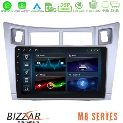 Bizzar M8 Series Toyota Yaris 8core Android12 4+32GB Navigation Multimedia Tablet 9