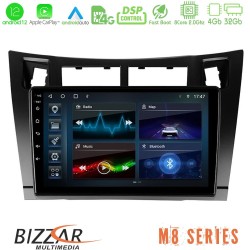 Bizzar M8 Series Toyota Yaris 8core Android12 4+32GB Navigation Multimedia Tablet 9