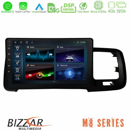 Bizzar M8 Series Volvo S60 2010-2018 8core Android12 4+32GB Navigation Multimedia Tablet 9