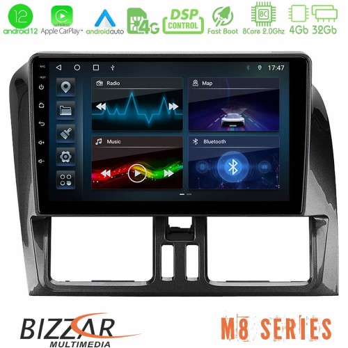 Bizzar M8 Series Volvo XC60 2009-2012 8core Android12 4+32GB Navigation Multimedia Tablet 9