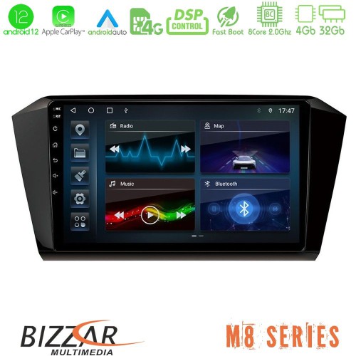 Bizzar M8 Series VW Passat 8core Android12 4+32GB Navigation Multimedia Tablet 10