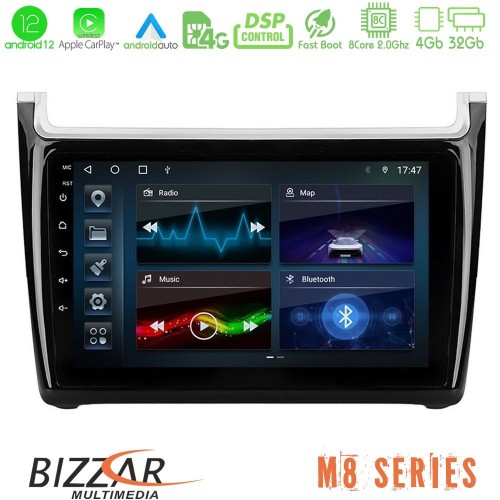 Bizzar M8 Series Vw Polo 8core Android12 4+32GB Navigation Multimedia Tablet 9