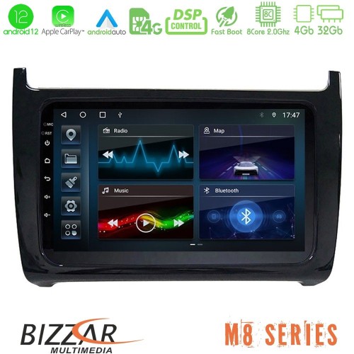 Bizzar M8 Series Vw Polo 8core Android12 4+32GB Navigation Multimedia Tablet 9