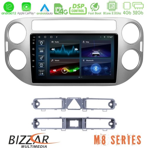 Bizzar M8 Series VW Tiguan 8core Android12 4+32GB Navigation Multimedia Tablet 9