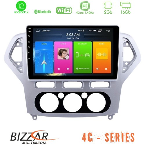 Bizzar 4C Series Ford Mondeo 2007-2010 Manual A/C 4Core Android12 2+16GB Navigation Multimedia Tablet 10 Bizzar 4C Series Ford Mondeo 2007-2010 Manual A/C 4Core Android12 2+16GB Navigation Multimedia Tablet 10