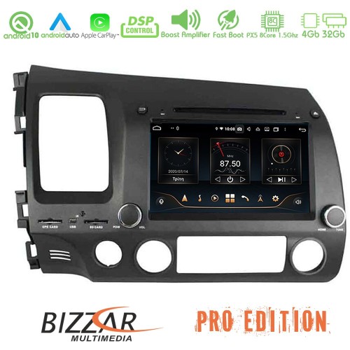 Bizzar Pro Edition Honda Civic New Android 10 8core Navigation Multimedia Bizzar Pro Edition Honda Civic New Android 10 8core Navigation Multimedia