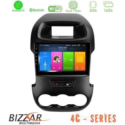 Bizzar 4C Series Ford Ranger 2012-2016 4Core Android12 2+16GB Navigation Multimedia Tablet 9 - U-LVT-FD0591 Bizzar 4C Series Ford Ranger 2012-2016 4Core Android12 2+16GB Navigation Multimedia Tablet 9 - U-LVT-FD0591