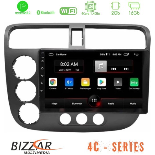 Bizzar 4C Series Honda Civic 2001-2005 4Core Android12 2+16GB Navigation Multimedia Tablet 9 Bizzar 4C Series Honda Civic 2001-2005 4Core Android12 2+16GB Navigation Multimedia Tablet 9