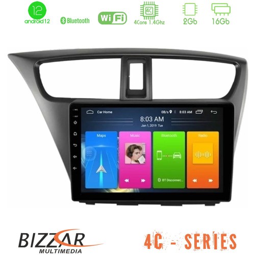 Bizzar 4C Series Honda Civic Hatchback 2012-2015 4Core Android12 2+16GB Navigation Multimedia Tablet 9 Bizzar 4C Series Honda Civic Hatchback 2012-2015 4Core Android12 2+16GB Navigation Multimedia Tablet 9