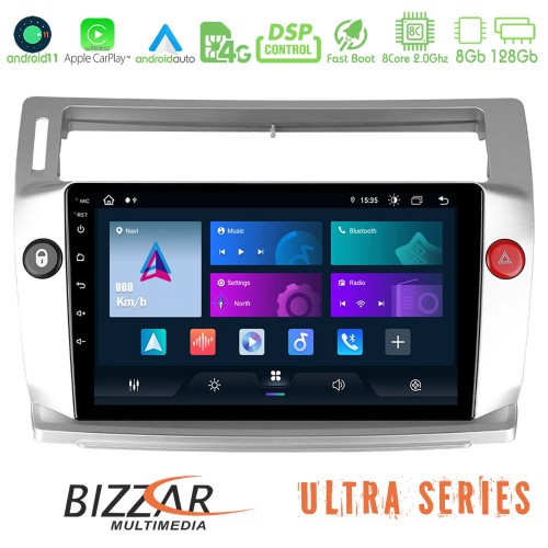 Bizzar Ultra Series Citroen C4 2004-2010 8core Android11 8+128GB Navigation Multimedia Tablet 9 Bizzar Ultra Series Citroen C4 2004-2010 8core Android11 8+128GB Navigation Multimedia Tablet 9