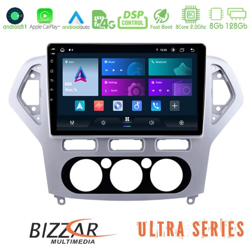 Bizzar Ultra Series Ford Mondeo 2007-2010 Manual A/C 8core Android 11 8+128GB Navigation Multimedia Tablet 10 Bizzar Ultra Series Ford Mondeo 2007-2010 Manual A/C 8core Android 11 8+128GB Navigation Multimedia Tablet 10