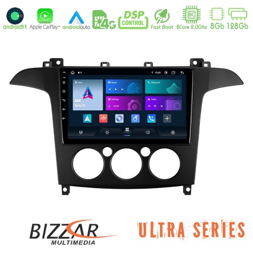 Bizzar Ultra Series Ford S-Max 2006-2008 (manual A/C) 8core Android11 8+128GB Navigation Multimedia Tablet 9 Bizzar Ultra Series Ford S-Max 2006-2008 (manual A/C) 8core Android11 8+128GB Navigation Multimedia Tablet 9