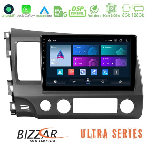 Bizzar Ultra Series Honda Civic 2006-2011 8core Android11 8+128GB Navigation Multimedia Tablet 9 Bizzar Ultra Series Honda Civic 2006-2011 8core Android11 8+128GB Navigation Multimedia Tablet 9