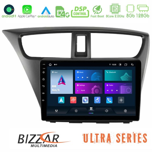 Bizzar Ultra Series Honda Civic Hatchback 2012-2015 8core Android11 8+128GB Navigation Multimedia Tablet 9 Bizzar Ultra Series Honda Civic Hatchback 2012-2015 8core Android11 8+128GB Navigation Multimedia Tablet 9