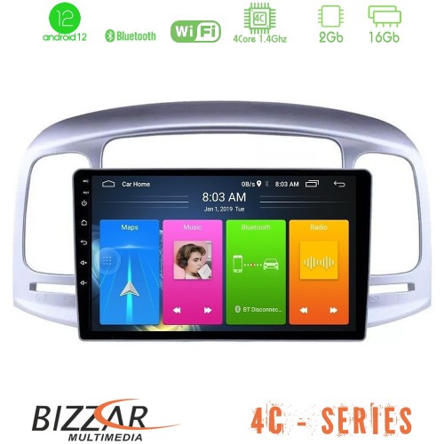 Bizzar 4C Series Hyundai Accent 2006-2011 4Core Android12 2+16GB Navigation Multimedia Tablet 9 Bizzar 4C Series Hyundai Accent 2006-2011 4Core Android12 2+16GB Navigation Multimedia Tablet 9