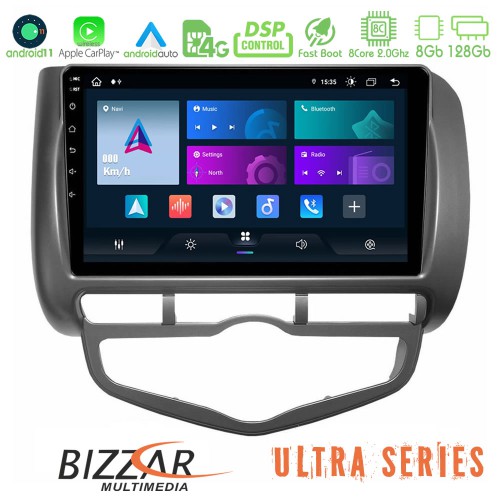 Bizzar Ultra Series Honda Jazz 2002-2008 (Auto A/C) 8core Android11 8+128GB Navigation Multimedia Tablet 9 Bizzar Ultra Series Honda Jazz 2002-2008 (Auto A/C) 8core Android11 8+128GB Navigation Multimedia Tablet 9