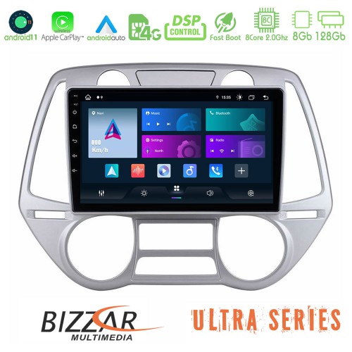 Bizzar Ultra Series Hyundai i20 2009-2012 Auto A/C 8core Android11 8+128GB Navigation Multimedia Tablet 9 Bizzar Ultra Series Hyundai i20 2009-2012 Auto A/C 8core Android11 8+128GB Navigation Multimedia Tablet 9