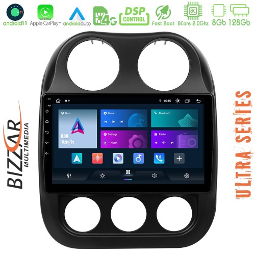Bizzar Ultra Series Jeep Compass 2012-2016 8core Android 11 8+128GB Navigation Multimedia Tablet 9 Bizzar Ultra Series Jeep Compass 2012-2016 8core Android 11 8+128GB Navigation Multimedia Tablet 9