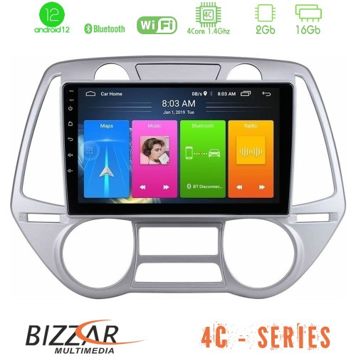 Bizzar 4C Series Hyundai i20 2009-2012 Auto A/C 4Core Android12 2+16GB Navigation Multimedia Tablet 9 Bizzar 4C Series Hyundai i20 2009-2012 Auto A/C 4Core Android12 2+16GB Navigation Multimedia Tablet 9