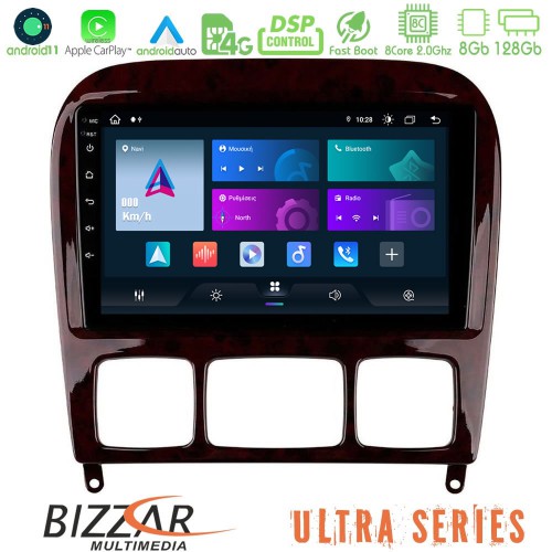 Bizzar Ultra Series Mercedes S Class 1999-2004 (W220) 8core Android11 8+128GB Navigation Multimedia Tablet 9 Bizzar Ultra Series Mercedes S Class 1999-2004 (W220) 8core Android11 8+128GB Navigation Multimedia Tablet 9