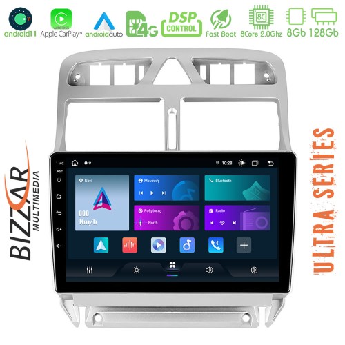 Bizzar Ultra Series Peugeot 307 2002-2008 8core Android11 8+128GB Navigation Multimedia Tablet 9 Bizzar Ultra Series Peugeot 307 2002-2008 8core Android11 8+128GB Navigation Multimedia Tablet 9