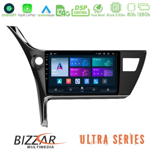Bizzar Ultra Series Toyota Corolla 2017-2018 8core Android11 8+128GB Navigation Multimedia Tablet 10