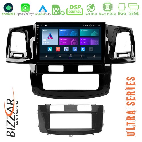 Bizzar Ultra Series Toyota Hilux 2007-2011 8core Android11 8+128GB Navigation Multimedia Tablet 9