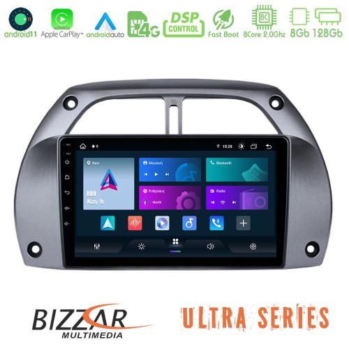 Bizzar Ultra Series Toyota RAV4 2001 - 2006 8core Android11 8+128GB Navigation Multimedia Tablet 9