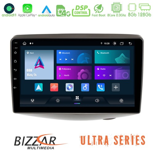Bizzar Ultra Series Toyota Yaris 1999 - 2006 8core Android11 8+128GB Navigation Multimedia Tablet 9