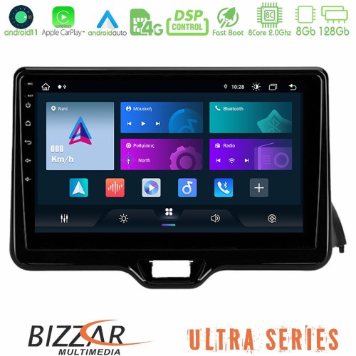 Bizzar Ultra Series Toyota Yaris 2020> 8Core Android11 8+128GB Navigation Multimedia Tablet 9