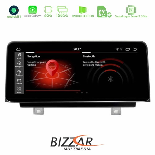 BMW 1/2 series F20/F21/F22/F23 Android11 (6+128GB) Navigation Multimedia 10.25″ HD Black Panel