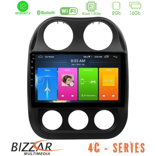 Bizzar 4C Series Jeep Compass 2012-2016 4Core Android12 2+16GB Navigation Multimedia Tablet 9 Bizzar 4C Series Jeep Compass 2012-2016 4Core Android12 2+16GB Navigation Multimedia Tablet 9