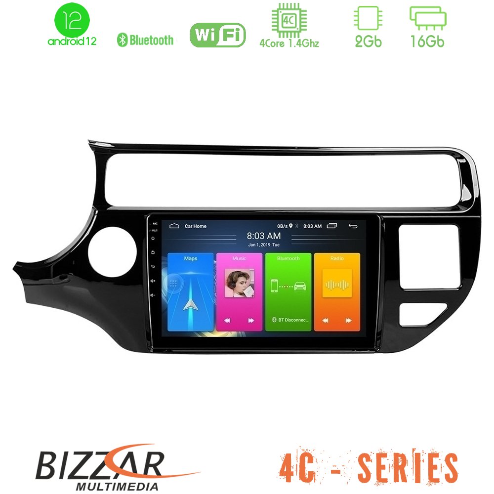 Bizzar 4C Series Kia Rio 2015-2017 4Core Android12 2+16GB Navigation Multimedia Tablet 9