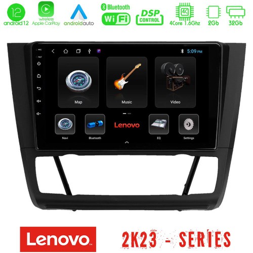 Lenovo Car Pad BMW 1Series E81/E82/E87/E88 (AUTO A/C) 4Core Android12 2+32GB Navigation Multimedia Tablet 9