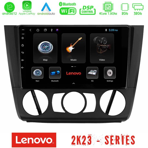 Lenovo Car Pad BMW 1Series E81/E82/E87/E88 (MANUAL A/C) 4Core Android12 2+32GB Navigation Multimedia Tablet 9