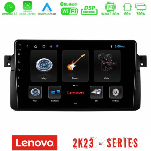 Lenovo Car Pad BMW E46 4Core Android12 2+32GB Navigation Multimedia 9