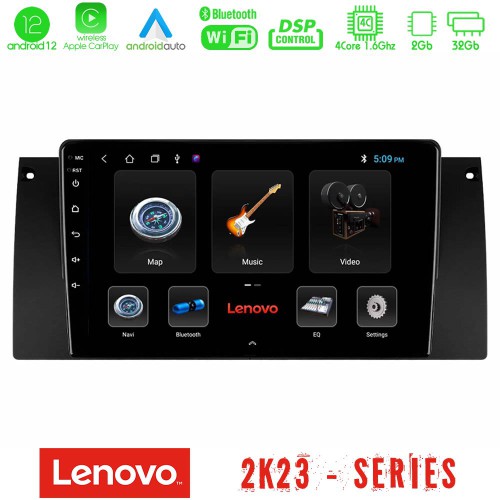 Lenovo Car Pad BMW X5 (E53) 4Core Android12 2+32GB Navigation Multimedia Tablet 9