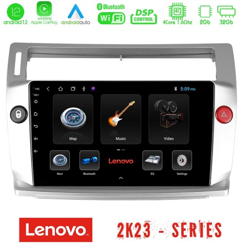 Lenovo Car Pad Citroen C4 2004-2010 4Core Android12 2+32GB Navigation Multimedia Tablet 9