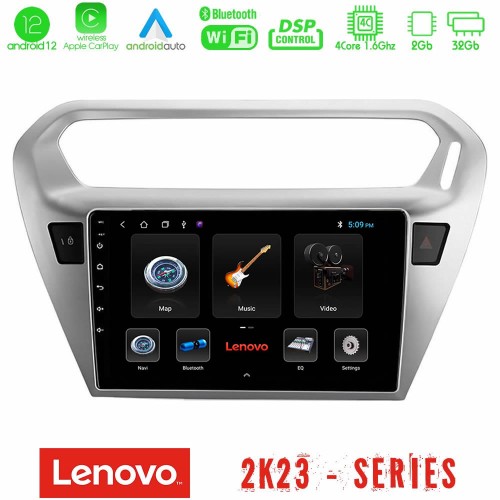 Lenovo Car Pad Citroën C-Elysée / Peugeot 301 4Core Android12 2+32GB Navigation Multimedia Tablet 9