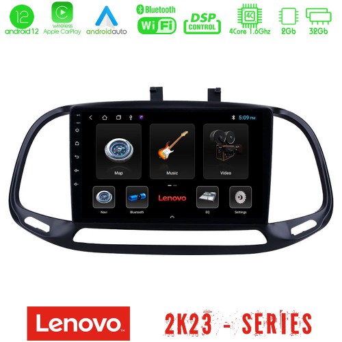 Lenovo Car Pad Fiat Doblo 2015-2022 4Core Android12 2+32GB Navigation Multimedia Tablet 9
