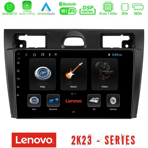 Lenovo Car Pad Ford Fiesta 2006-2008 4Core Android12 2+32GB Navigation Multimedia Tablet 9